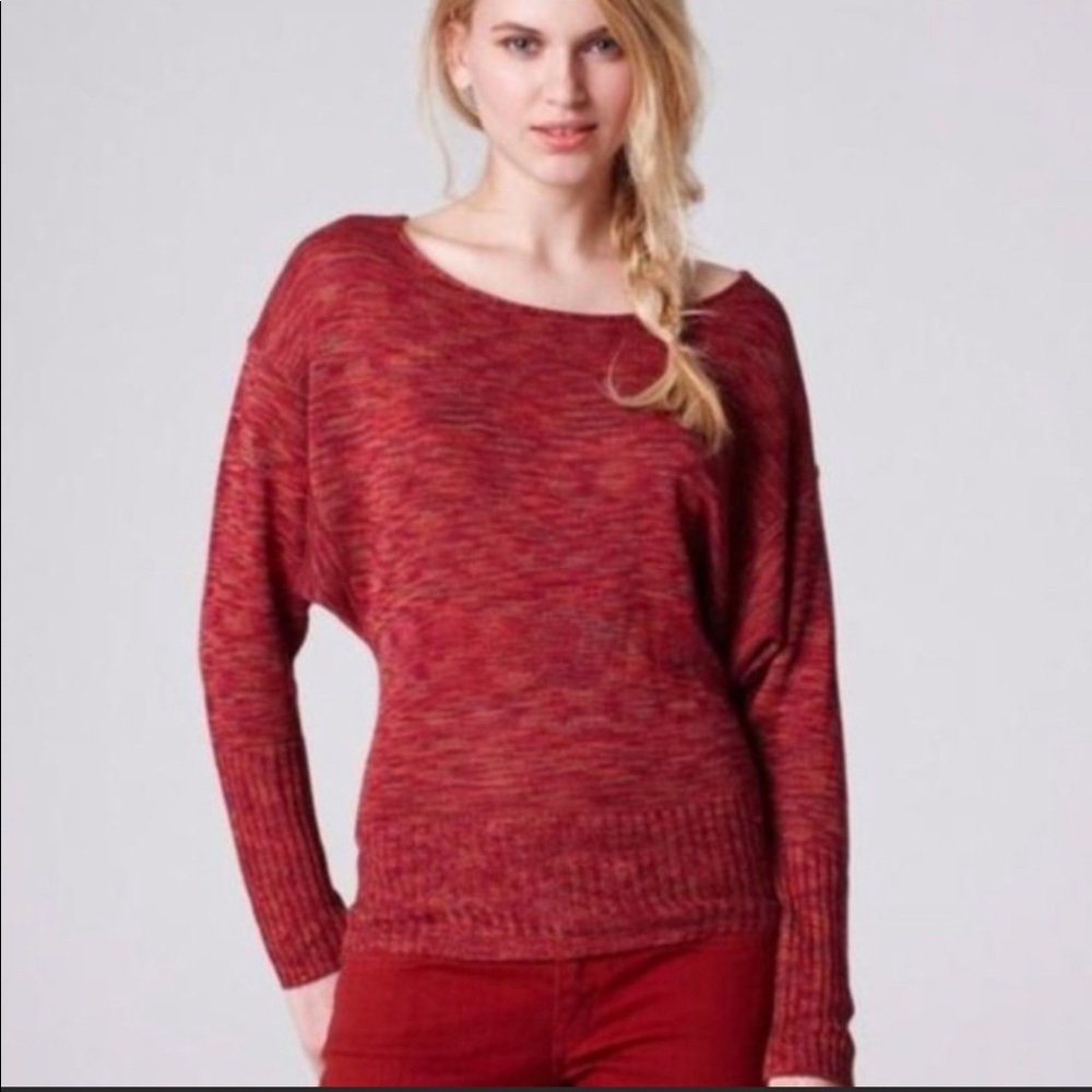 Lucky Sparrow Space Dye Sweater Red Orange